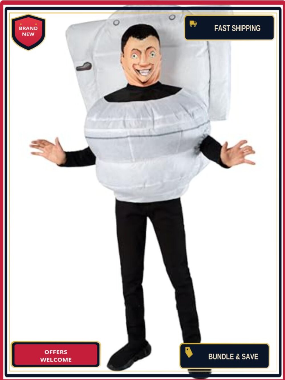 Skibidi Toilet Inflatable Costume Kids Boys Fan Mask Halloween